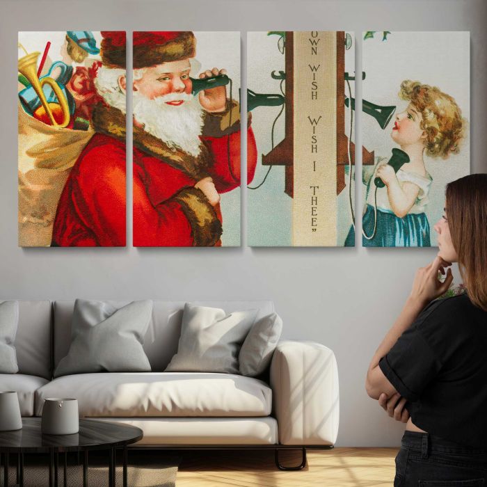 A Merry Christmas (ca.1900s) canvas print, interior display view