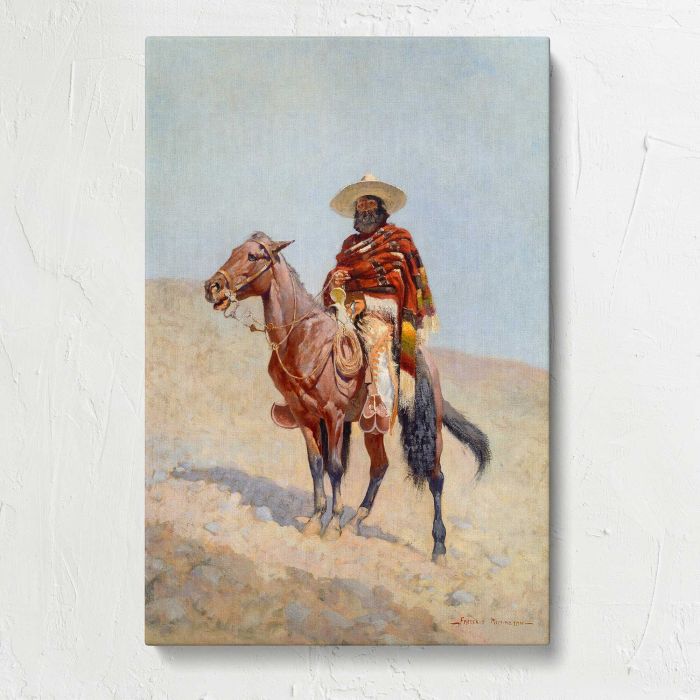 A Mexican Vaquero (1890) by Frederic Remington canvas print, front canvas view