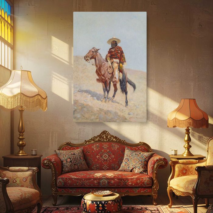 A Mexican Vaquero (1890) by Frederic Remington canvas print, interior display view