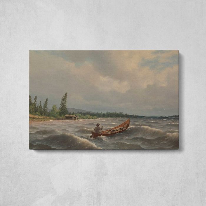 A savo boat on a lake, 1879, by Ferdinand von Wright canvas print, front canvas view