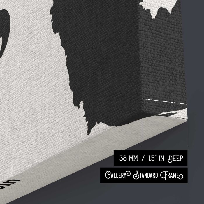 Abraham Lincoln Silhouette Quote — Create the Future canvas print, canvas surface and edge detail