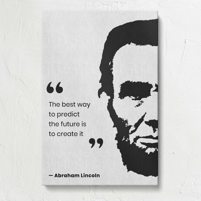 Abraham Lincoln Silhouette Quote — Create the Future canvas print, front canvas view