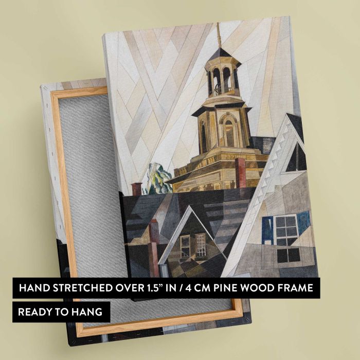 After Sir Christopher Wren (1920) by Charles Demuth canvas print, canvas reverse and frame view