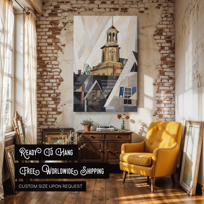 After Sir Christopher Wren (1920) by Charles Demuth canvas print, interior display view