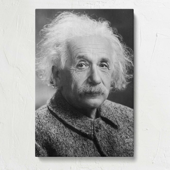 Albert Einstein in Monochrome canvas print, front canvas view