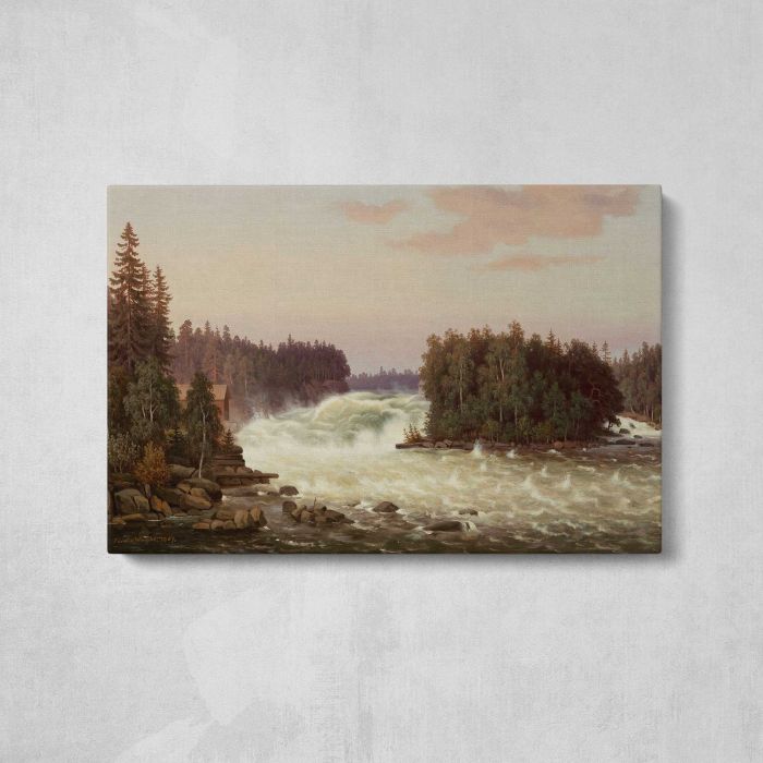 Anjalankoski rapids, 1867, by Ferdinand von Wright canvas print, front canvas view