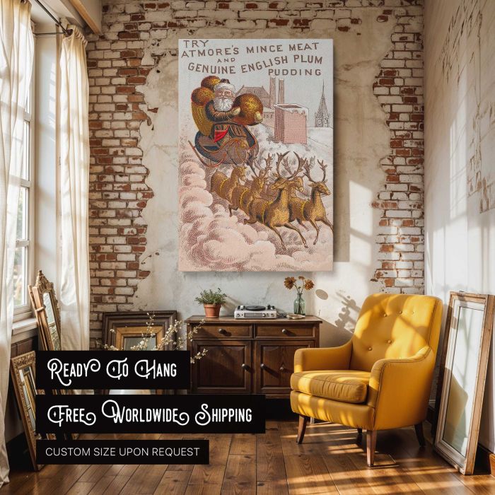 Atmore’s Mince Meat and English Plum Pudding Advertisement canvas print, interior display view