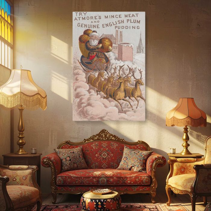 Atmore’s Mince Meat and English Plum Pudding Advertisement canvas print, interior display view