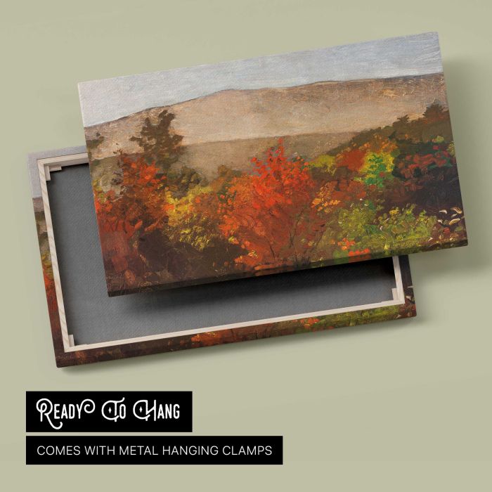 Autumn Treetops (1873) by Winslow Homer canvas print, canvas reverse and frame view