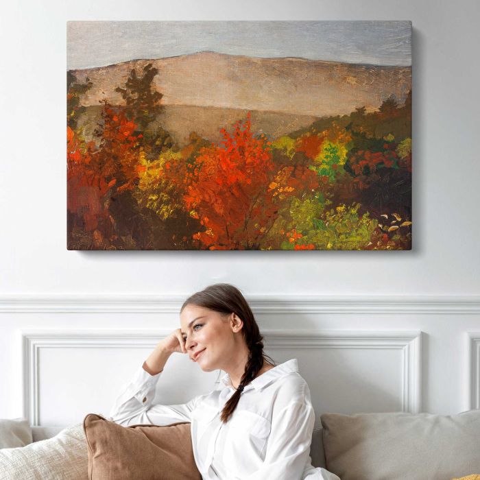 Autumn Treetops (1873) by Winslow Homer canvas print, interior display view