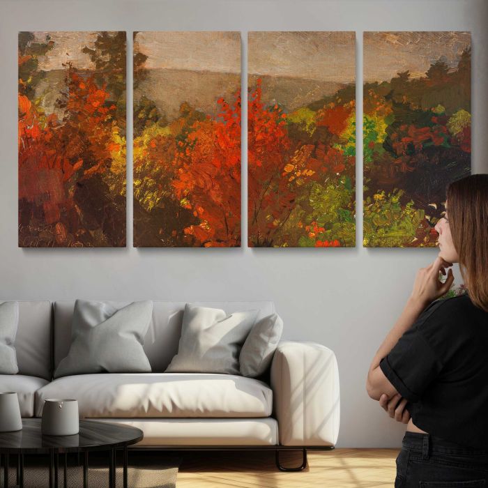 Autumn Treetops (1873) by Winslow Homer canvas print, interior display view