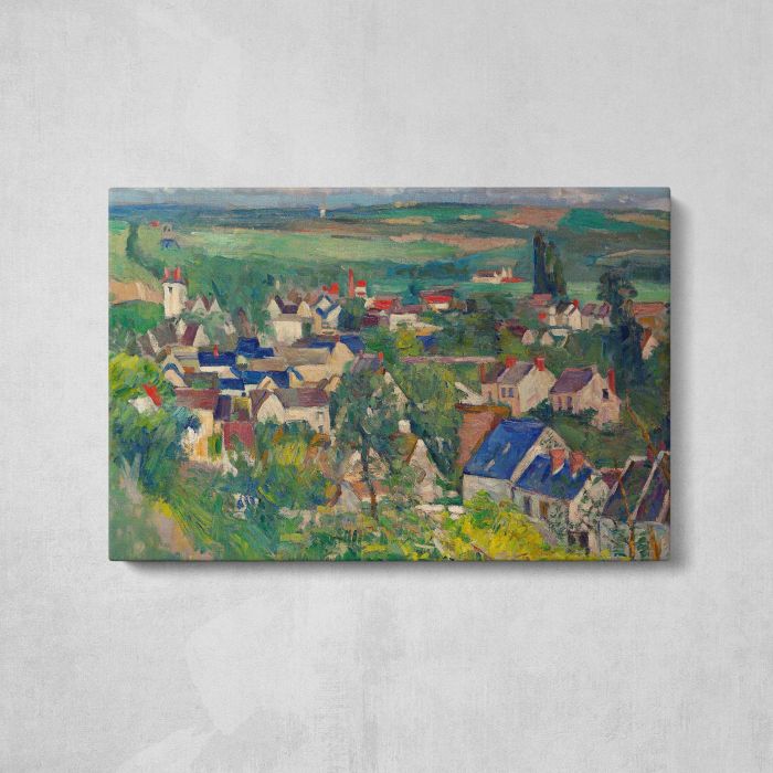 Auvers, Panoramic View (ca. 1873–1875) by Paul Cézanne canvas print, front canvas view