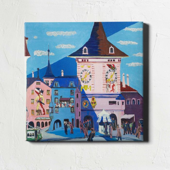 Bern with Belltower (1935) by Ernst Ludwig Kirchner canvas print, front canvas view
