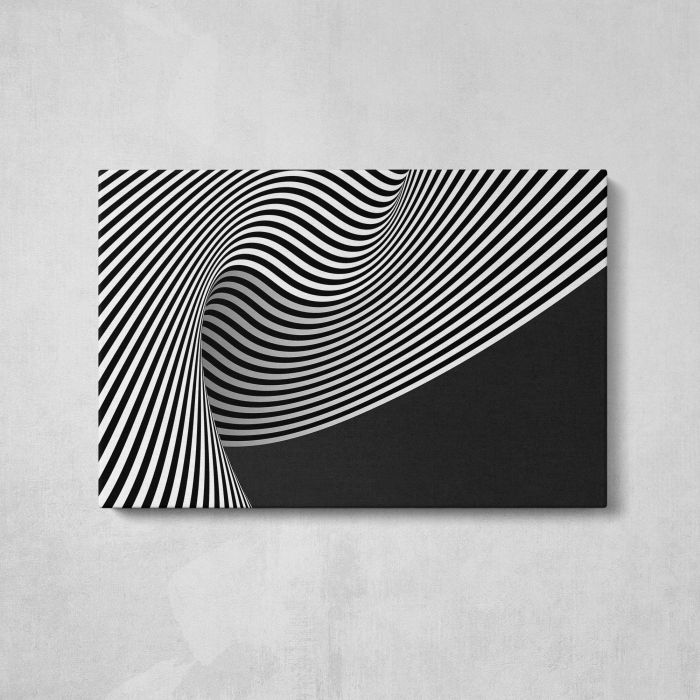 Black and White Abstract Lines canvas print, front canvas view