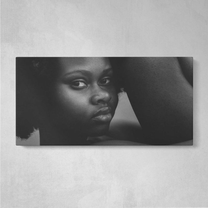Black Woman in Monochrome canvas print, front canvas view