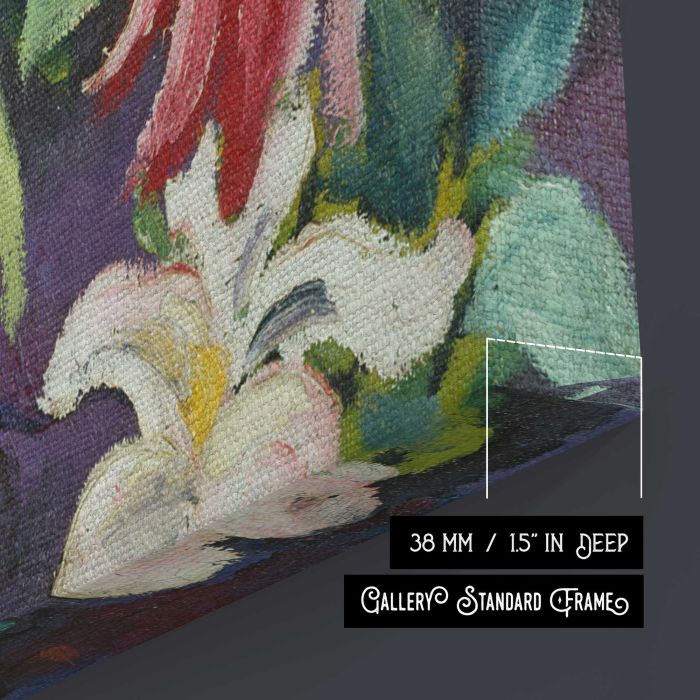 Blumenteppich (1913) by August Macke canvas print, canvas surface and edge detail