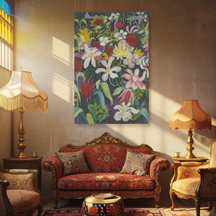 Blumenteppich (1913) by August Macke canvas print, interior display view