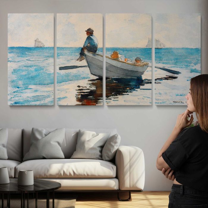 Boys in a Dory (1880) by Winslow Homer canvas print, interior display view