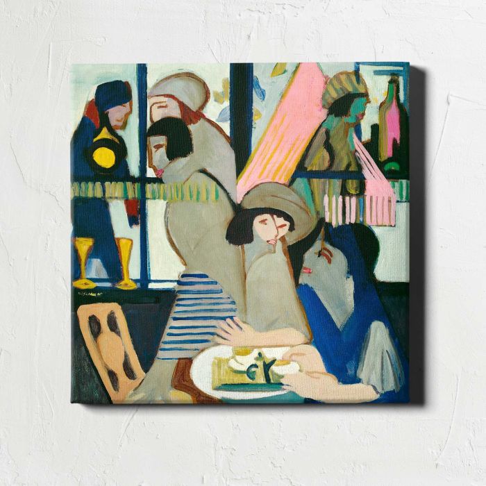 Cafe (1928) by Ernst Ludwig Kirchner canvas print, front canvas view