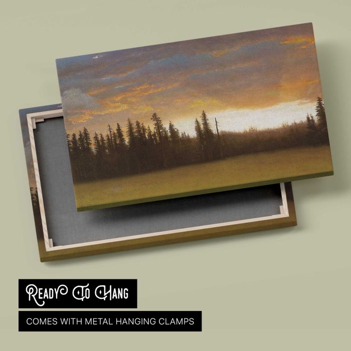 California Sunset by Albert Bierstadt - canvas rear frame and hanging hardware