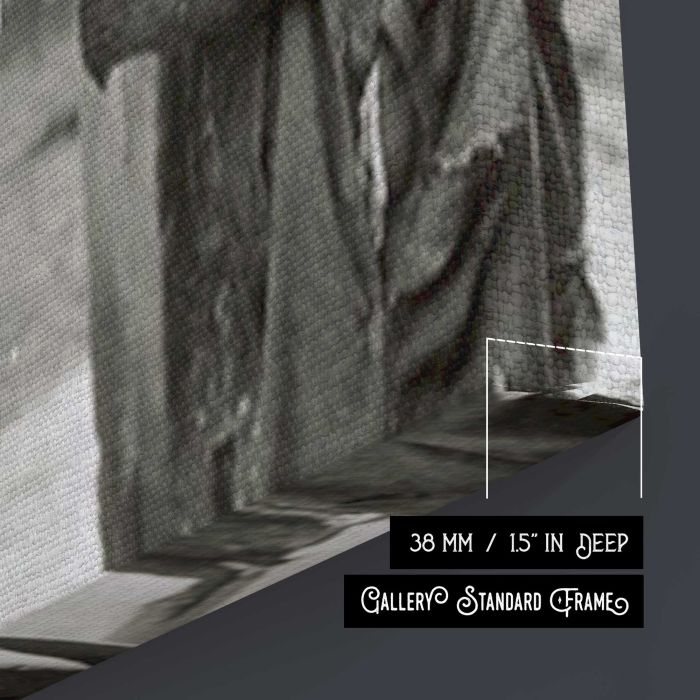 Charlie Chaplin & Jackie Coogan canvas print, canvas surface and edge detail