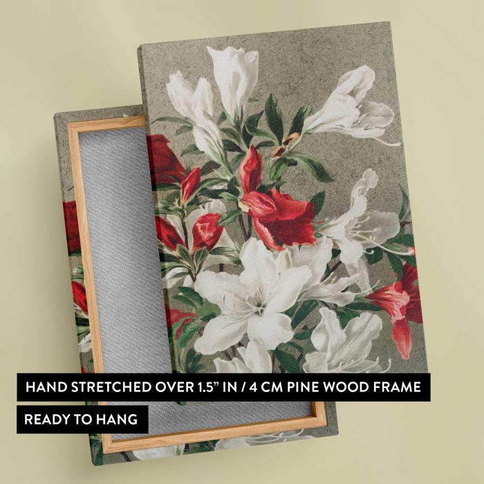 Christmas Card with Apple Blossom canvas print, canvas reverse and frame view