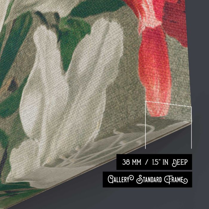 Christmas Card with Apple Blossom canvas print, canvas surface and edge detail