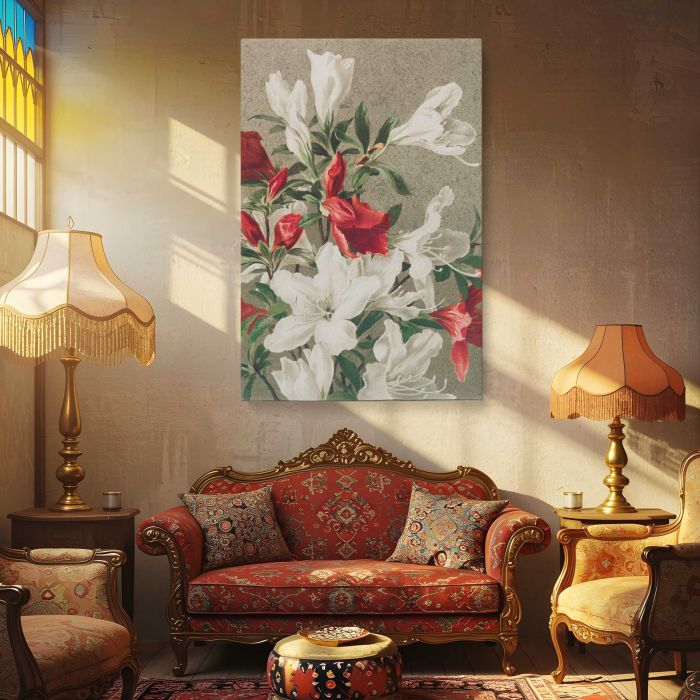 Christmas Card with Apple Blossom canvas print, interior display view