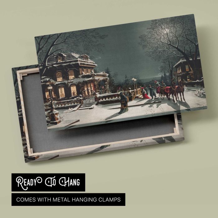 Christmas Eve by Joseph Hoover & Sons Co canvas print, canvas reverse and frame view