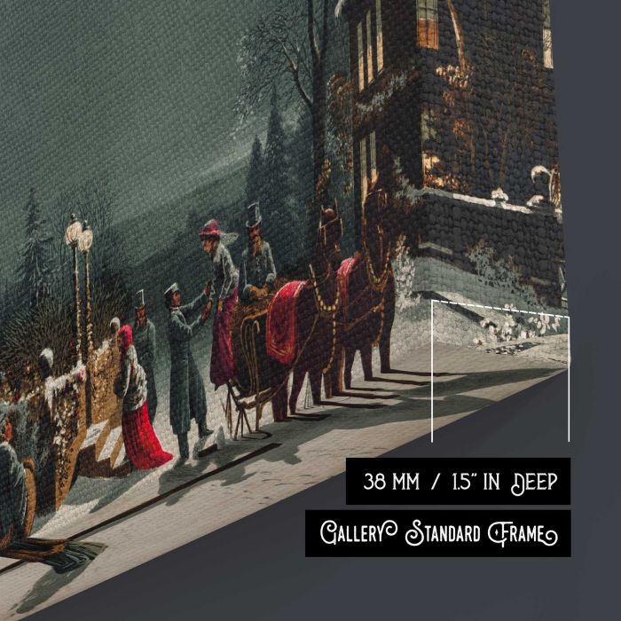 Christmas Eve by Joseph Hoover & Sons Co canvas print, canvas surface and edge detail