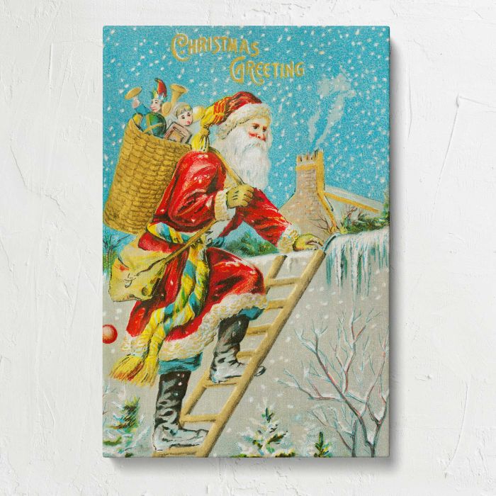 Christmas Greeting — Santa Claus (c. 1900s) canvas print, front canvas view