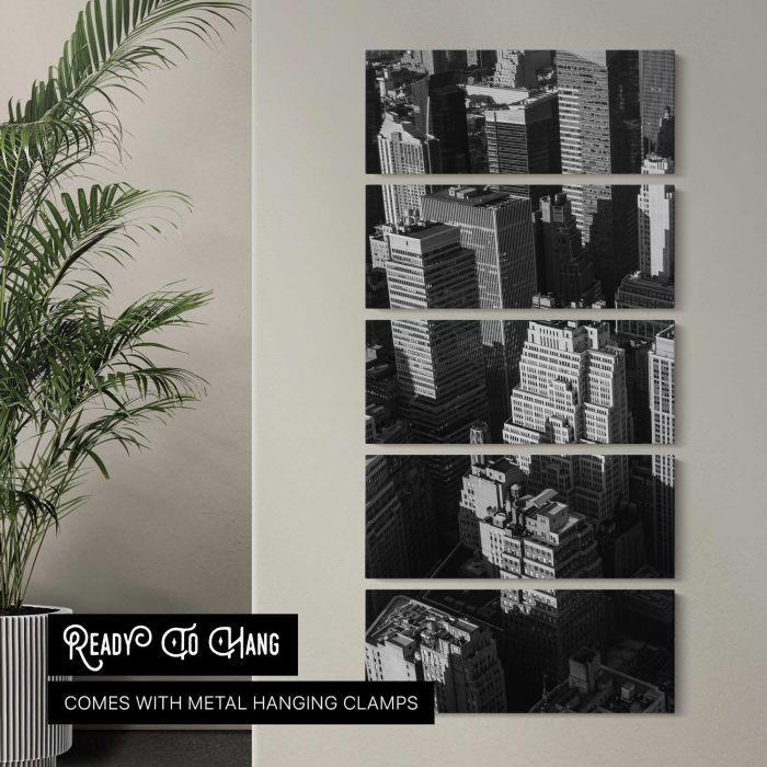 City Blocks in Black and White canvas print, interior display view