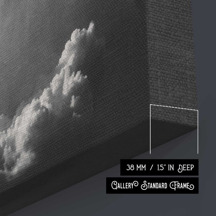 Clouds in Monochrome canvas print, canvas surface and edge detail