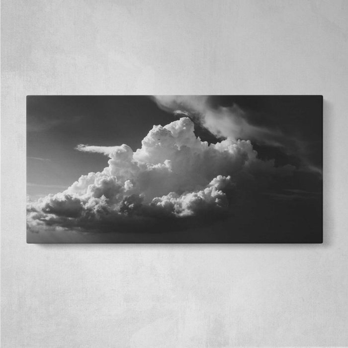 Clouds in Monochrome canvas print, front canvas view