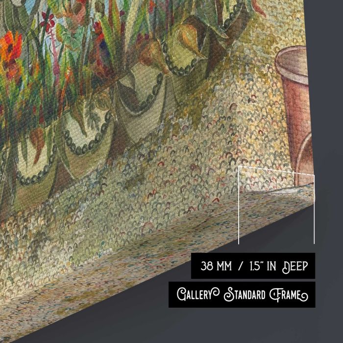 Conservatory Fountain (1938) by Perkins Harnly and Nicholas Zupa canvas print, canvas surface and edge detail