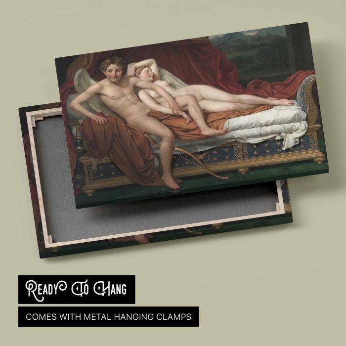 Cupid and Psyche, Painting by Jacques-louis David - canvas rear frame and hanging hardware