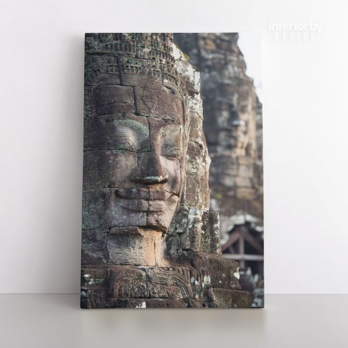 Buddha Carving Vintage Canvas Wall Art - Image 2