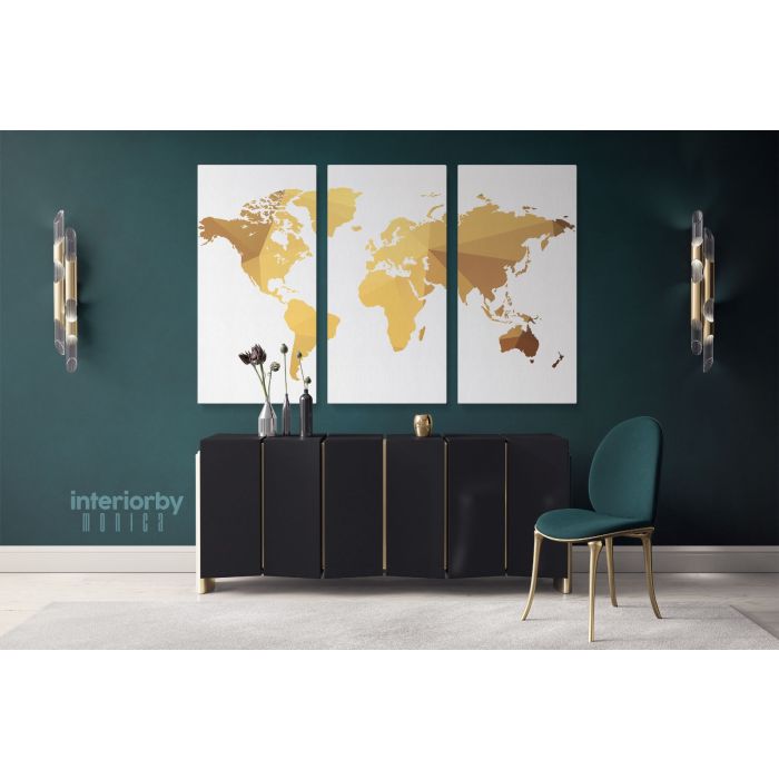 Abstract Large World Map wall art Bright Colors Wall Art Modern Wall wall art Wall Canvas Wall Art - Image 3
