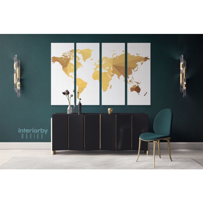 Abstract Large World Map wall art Bright Colors Wall Art Modern Wall wall art Wall Canvas Wall Art - Image 4