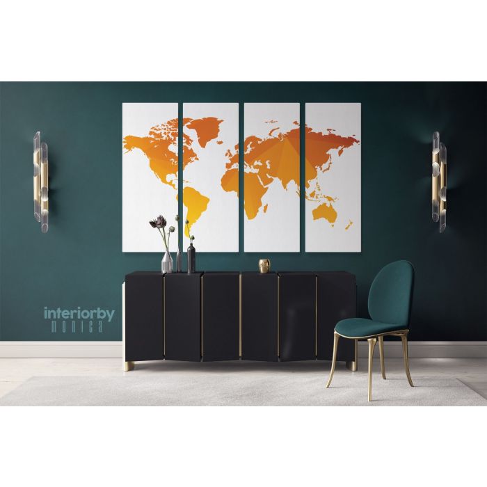 Modern Abstract World Map wall art Bright Different Colors Wall Art Modern wall art Canvas Wall Art - Image 4