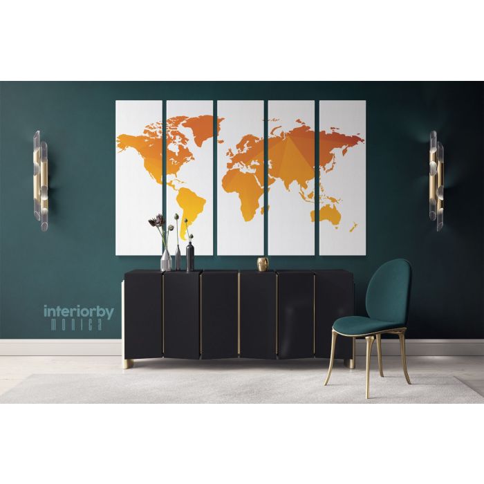 Modern Abstract World Map wall art Bright Different Colors Wall Art Modern wall art Canvas Wall Art - Image 5