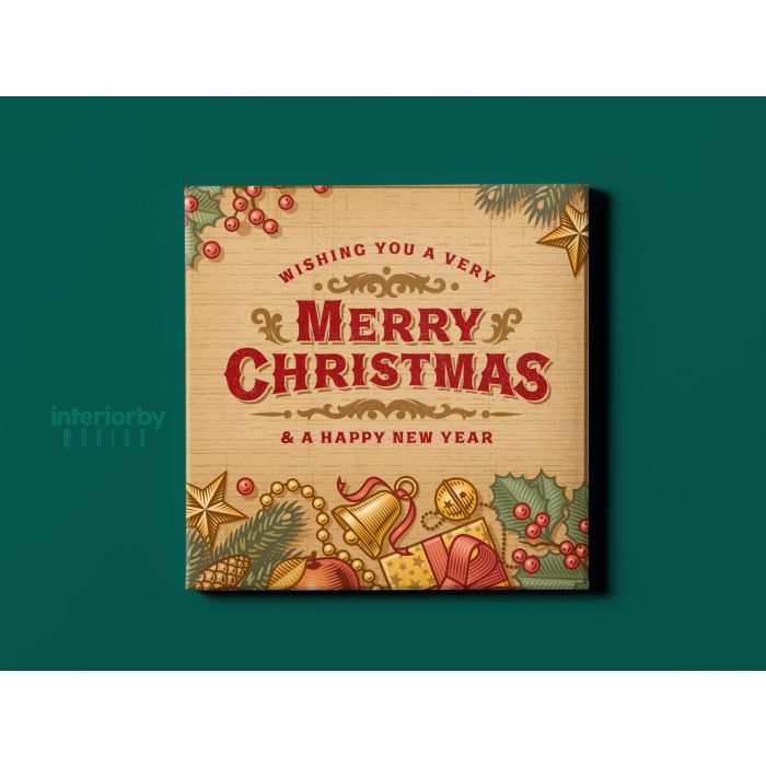 Merry Christmas Greeting Gifts Print Painting Framed Canvas