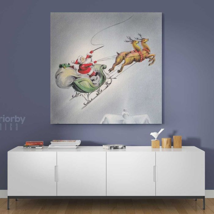 Merry Christmas Greeting Gifts Print Painting Framed Canvas