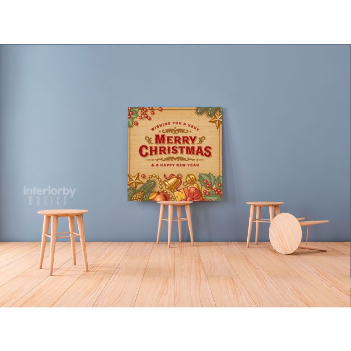 Merry Christmas Greeting Gifts Print Painting Framed Canvas