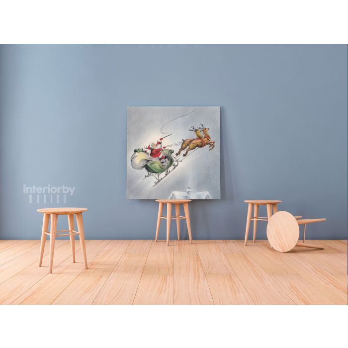 Merry Christmas Greeting Gifts Print Painting Framed Canvas