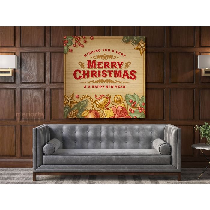 Merry Christmas Greeting Gifts Print Painting Framed Canvas
