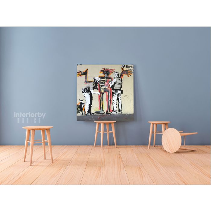 Banksy Style Jean Michel Basquiat Canvas - Image 5