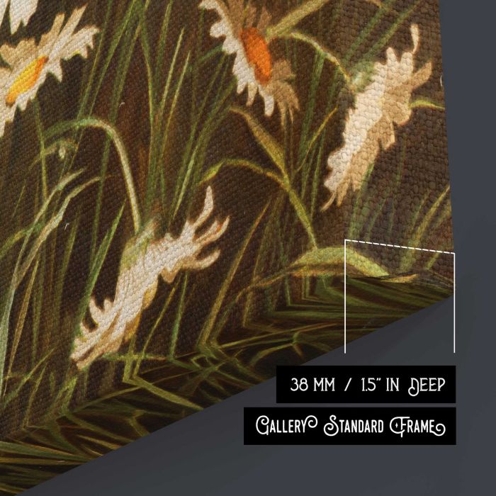 Daisies by Ellen Thayer Fisher canvas print, canvas surface and edge detail