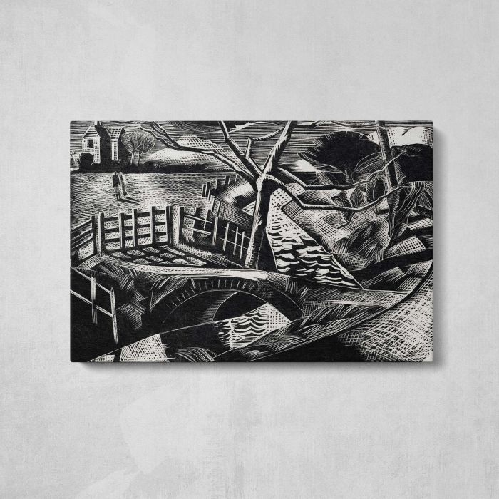 Dyke by the Road (1922) by Paul Nash canvas print, front canvas view
