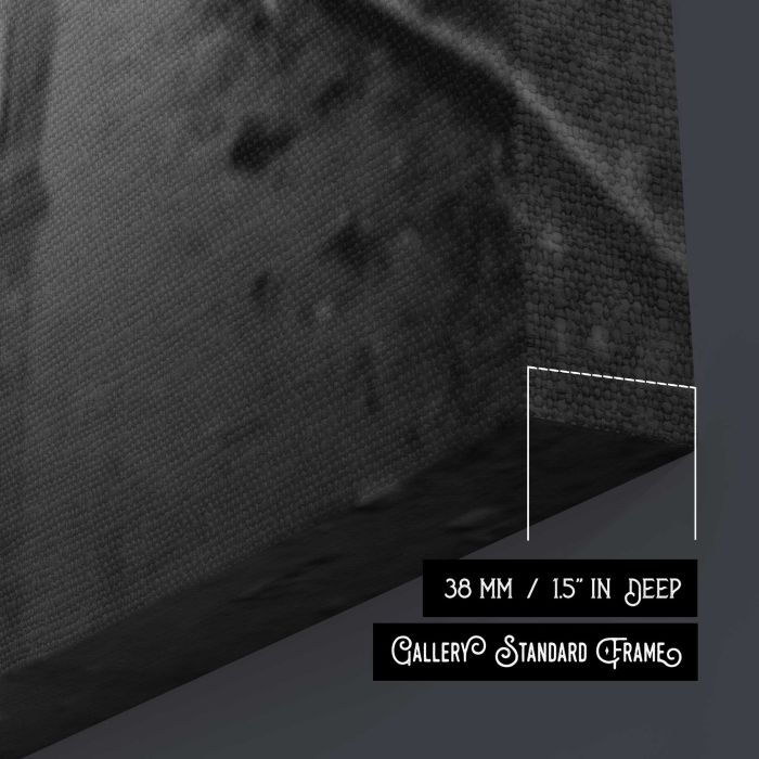 Eiffel Tower in Black and White canvas print, canvas surface and edge detail